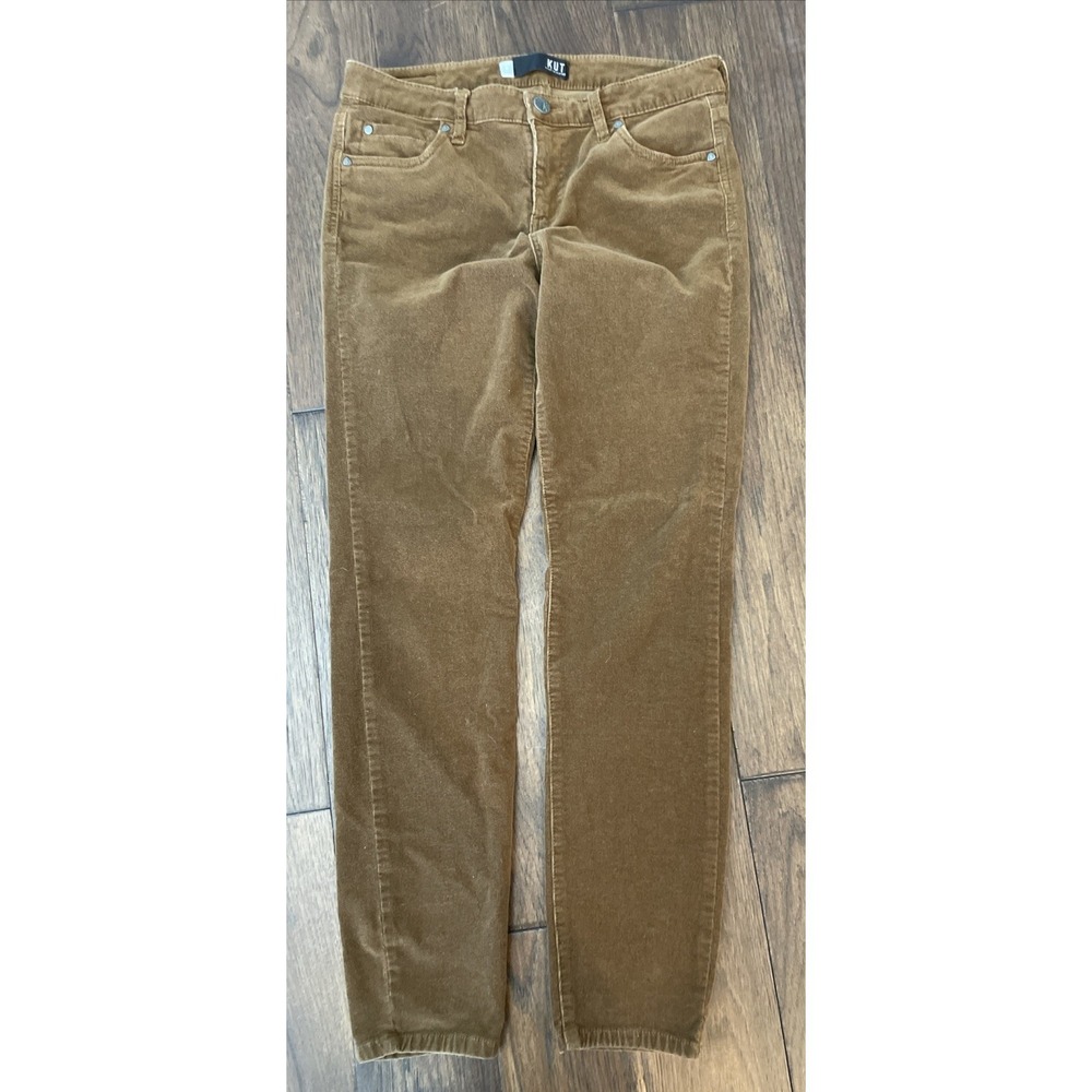 KUT from the Kloth Diana Corduroy‎ Skinny Pants Size 8 Beige Stretch